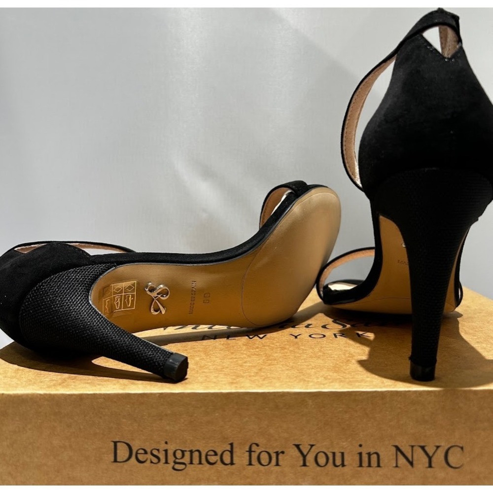 Antonia Saint NY Tina Party Stiletto Black Ultra‎ Suede, Size 10.5 - Picture 5 of 10